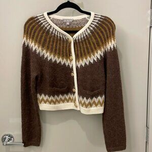 J.Crew Fair Isle cardigan sweater in brushed yarnSize: S